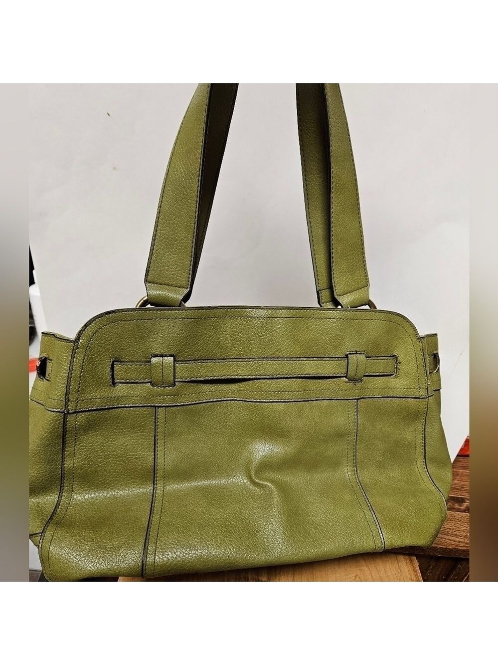 Bueno Olive Green Large Satchel Bag - Picture 2 of 11